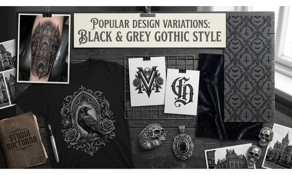 Popular Design Variations Black and Grey Gothic Style