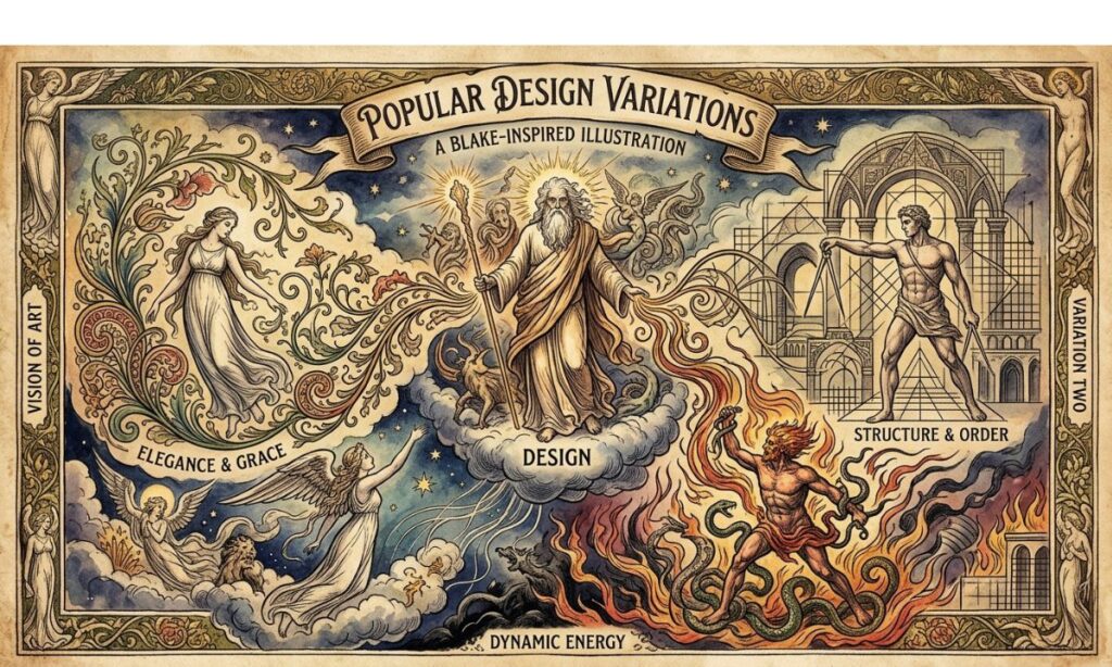 Popular Design Variations Blake-Inspired Illustration